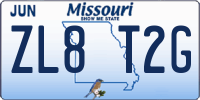 MO license plate ZL8T2G