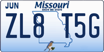MO license plate ZL8T5G