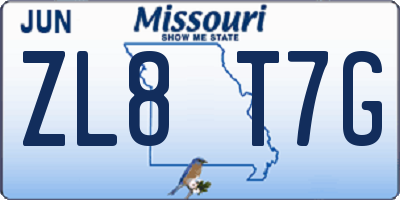 MO license plate ZL8T7G