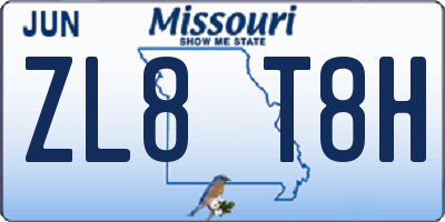 MO license plate ZL8T8H