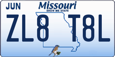 MO license plate ZL8T8L