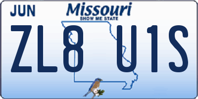 MO license plate ZL8U1S
