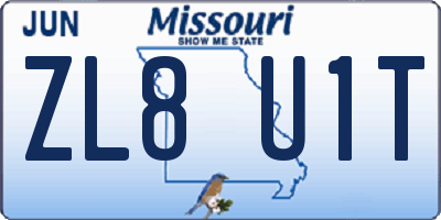 MO license plate ZL8U1T