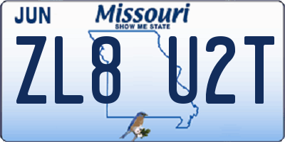 MO license plate ZL8U2T