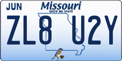 MO license plate ZL8U2Y