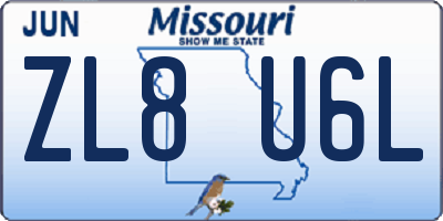 MO license plate ZL8U6L