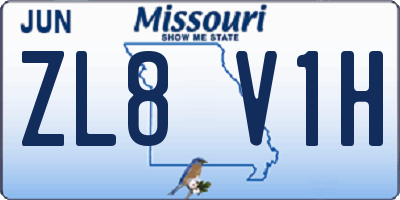 MO license plate ZL8V1H