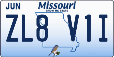 MO license plate ZL8V1I
