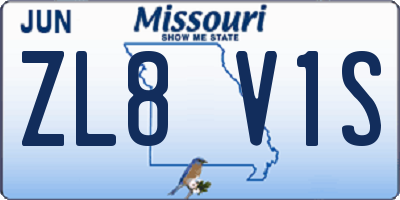 MO license plate ZL8V1S