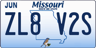 MO license plate ZL8V2S
