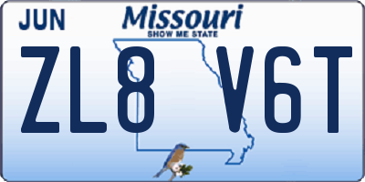 MO license plate ZL8V6T