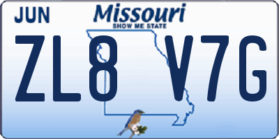 MO license plate ZL8V7G