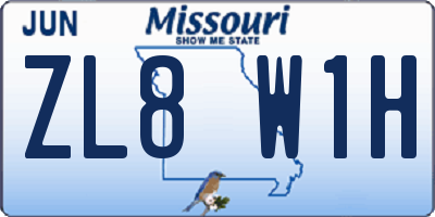 MO license plate ZL8W1H