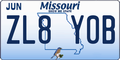 MO license plate ZL8Y0B