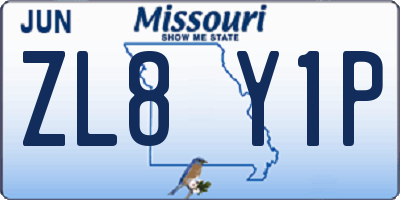 MO license plate ZL8Y1P