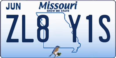 MO license plate ZL8Y1S