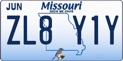 MO license plate ZL8Y1Y