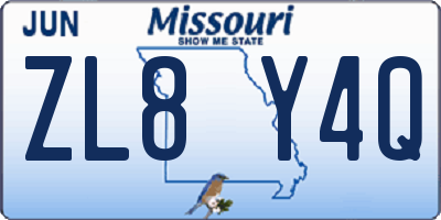 MO license plate ZL8Y4Q