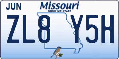 MO license plate ZL8Y5H