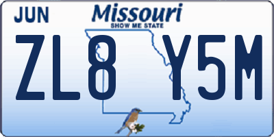 MO license plate ZL8Y5M