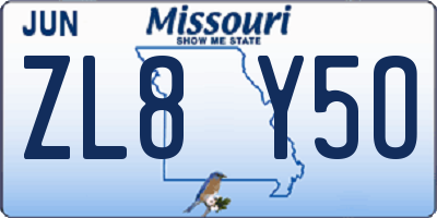 MO license plate ZL8Y5O