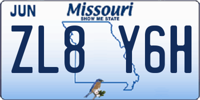 MO license plate ZL8Y6H