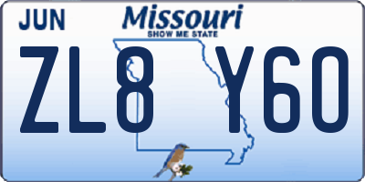 MO license plate ZL8Y6O