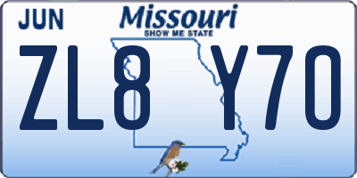 MO license plate ZL8Y7O