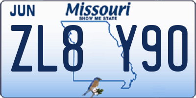 MO license plate ZL8Y9O