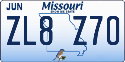 MO license plate ZL8Z7O