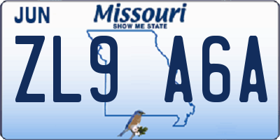 MO license plate ZL9A6A