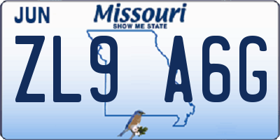 MO license plate ZL9A6G