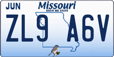 MO license plate ZL9A6V
