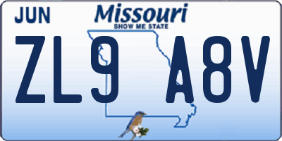 MO license plate ZL9A8V