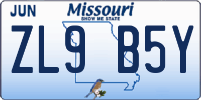 MO license plate ZL9B5Y