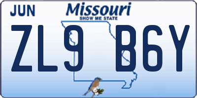MO license plate ZL9B6Y