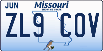 MO license plate ZL9C0V