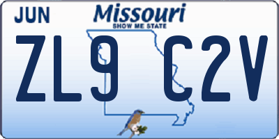 MO license plate ZL9C2V