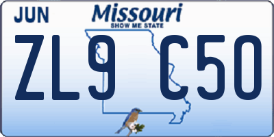 MO license plate ZL9C5O