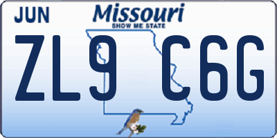 MO license plate ZL9C6G