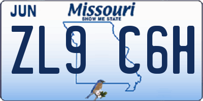 MO license plate ZL9C6H
