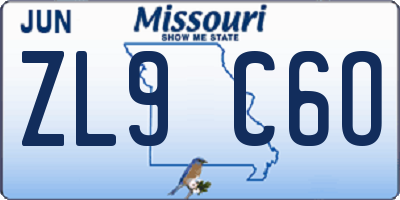 MO license plate ZL9C6O