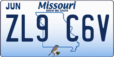 MO license plate ZL9C6V
