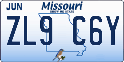 MO license plate ZL9C6Y