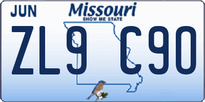 MO license plate ZL9C9O