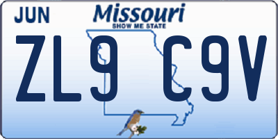MO license plate ZL9C9V