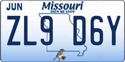 MO license plate ZL9D6Y