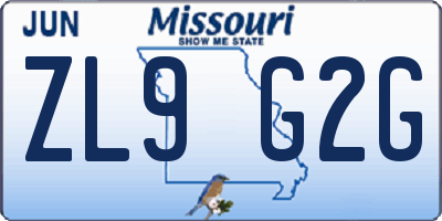 MO license plate ZL9G2G