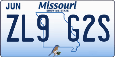 MO license plate ZL9G2S