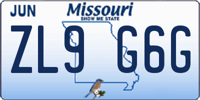 MO license plate ZL9G6G